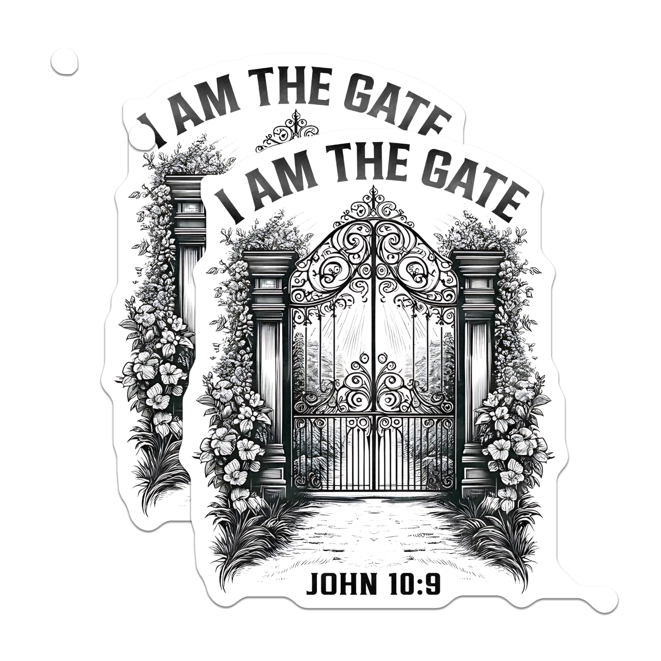 (2 Pack) Christian Scripture Magnets - John 10:9 Bible Verse - I Am The Gate Religious Art Decor - 5 Inches On Longest Side - Thick Durable Magnet - Made in USA - MAG28806