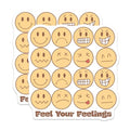 (2 Pack) Emoji Expression Stickers - Feel Your Feelings - Cute Faces Sticker Pack - 5" On Longest Side - Sticks to Smooth Flat Surfaces - Made in USA - BMCS6531