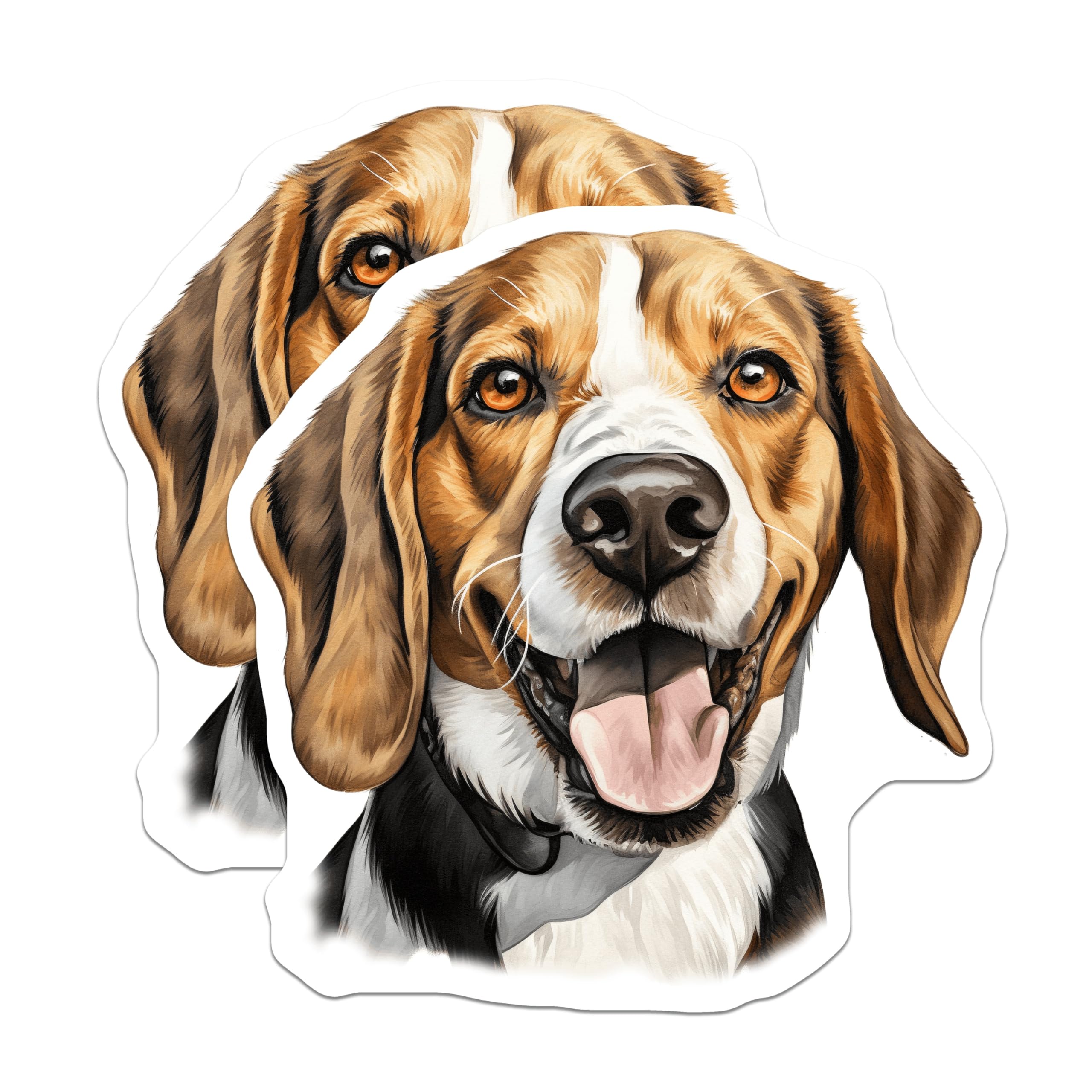 (2 Pack) Beagle Dog Magnets - Pet Lover Fridge Decor - Happy Hound Breed Collectible - 5 Inches On Longest Side - Thick Durable Magnet - Made in USA - MAG28433
