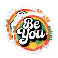 (2 Pack) Be You Magnets - Inspirational Quote - Rainbow Sunflower Design - 5" On Longest Side - for Cars, Fridges, Toolboxes - Made in USA - MAG3893