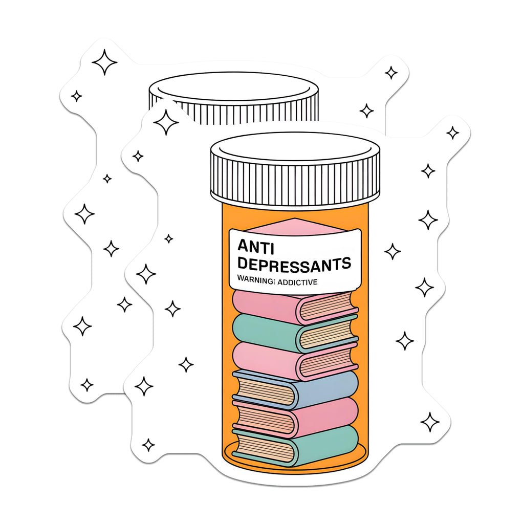 (2 Pack) Anti Depressants Magnets - Funny Book Lover Humor - Mental Health Reading Art - 5 Inches On Longest Side - Thick Durable Magnet - Made in USA - MAG22847