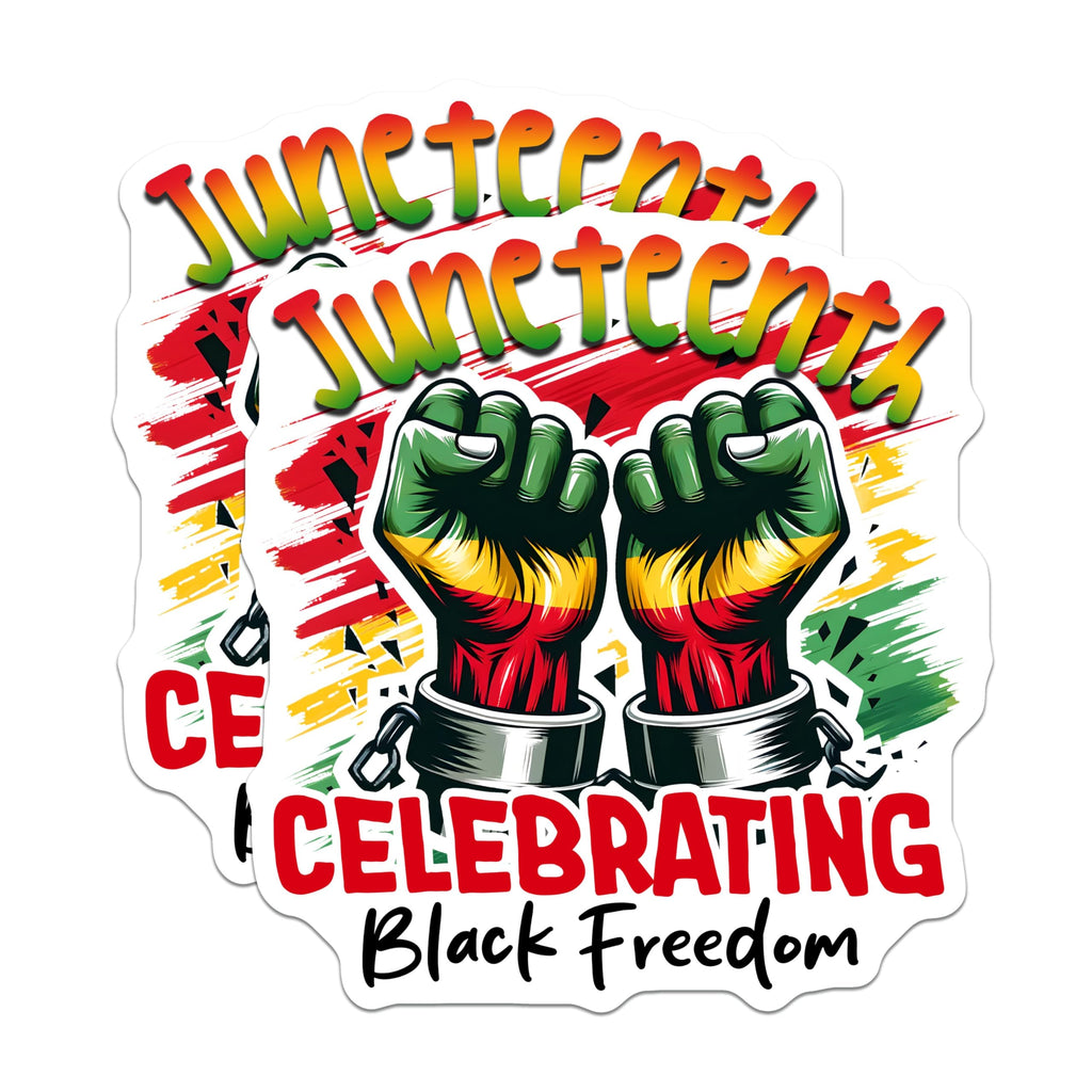 (2 Pack) Juneteenth Celebrating Black Freedom Magnets - Juneteenth Decor - 5" On Longest Side - for Cars, Fridges, Toolboxes - Made in USA - MAG7365