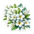 (2 Pack) Plumeria Flower Magnets - Tropical Hawaiian Floral Decor - Elegant Botanical Art - Refrigerator Locker Magnets - 5 Inches On Longest Side - Thick Durable Magnet - Made in USA - MAG23080
