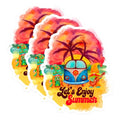 (3 Pack) Summer Gnomes Decals - Beach Van - Laptop Decals - 3 Inches On Longest Side - Easy Peel & Apply - Made in USA - 3MCS8216