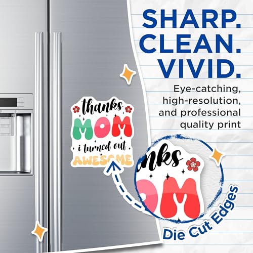 (2 Pack) Thanks Mom I Turned Out Awesome Magnets Magnets - Cute Mom Gift Ideas - 5" On Longest Side - Made in USA - Sticks to Refrigerators & Metal Surfaces - MAG8461