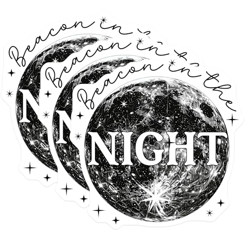 (3 Pack) Beacon in The Night Decals - Celestial Decor Stickers - Inspiring Quote Art - 3 Inches On Longest Side - Easy Peel & Apply - Made in USA - 3MCS2138