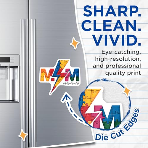 (2 Pack) Autism Awareness Magnets - Puzzle Piece Design - Support for Autism Community - 5" On Longest Side - for Cars, Fridges, Toolboxes - Made in USA - MAG7190