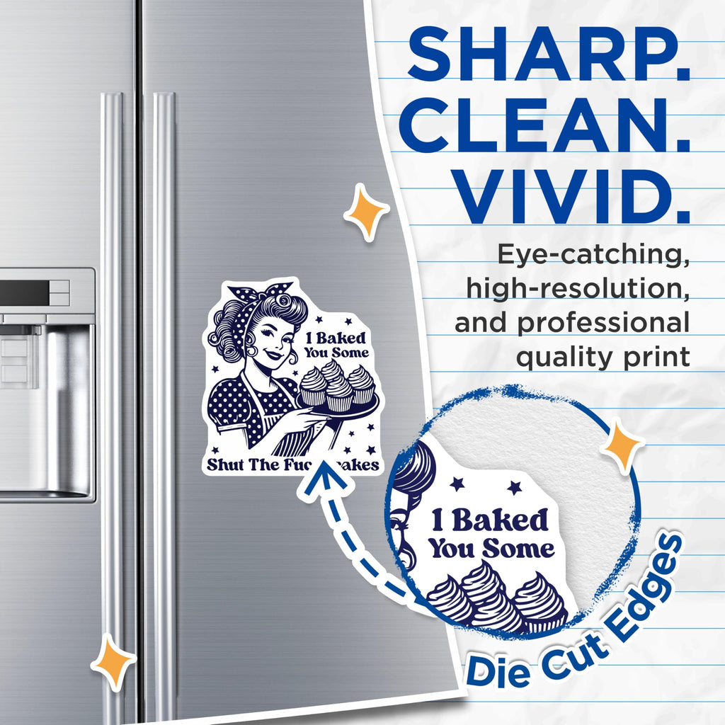 (2 Pack) Shut The Fucupcakes Magnets - Cupcake Lady - Funny Kitchen Decor - 5" On Longest Side - Premium Magnet - for Cars, Refrigerators, Toolboxes, Lockers - Made in USA - MAG15799