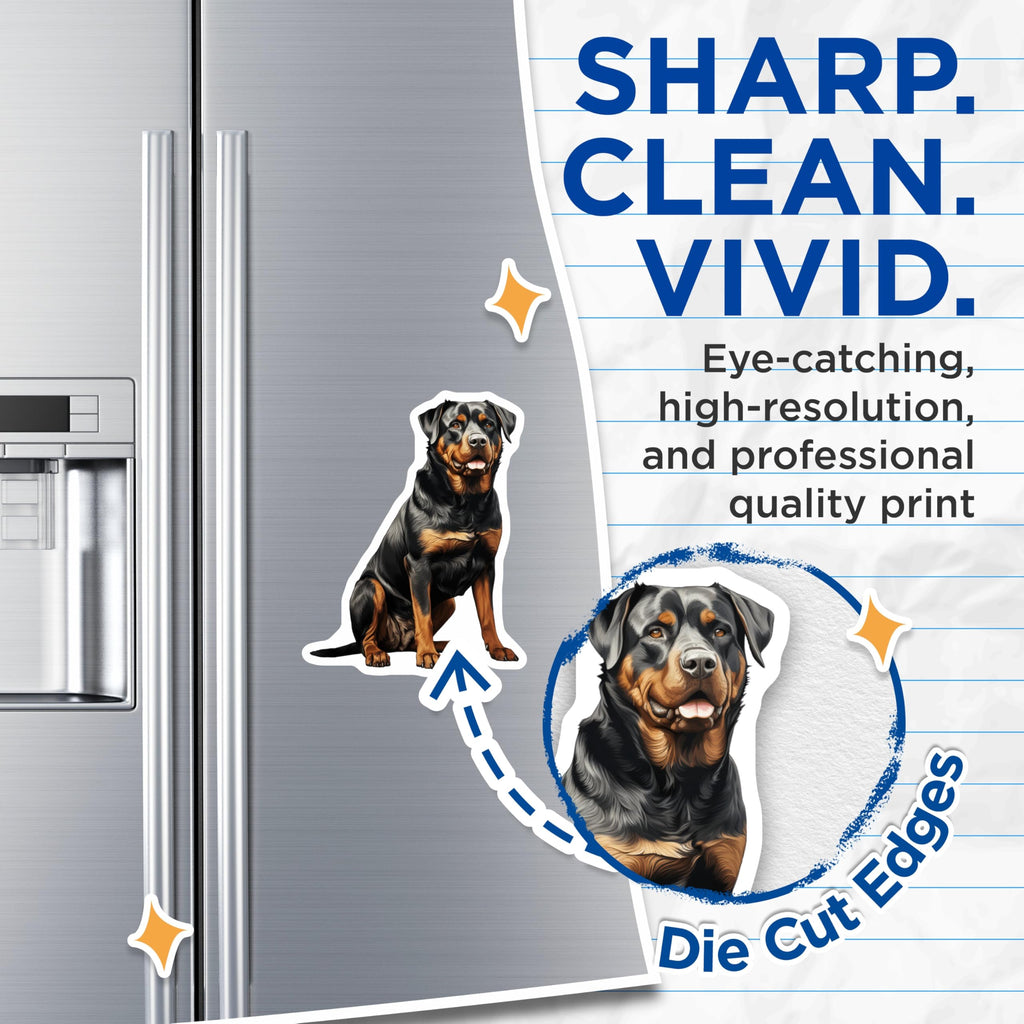 (2 Pack) Rottweiler Magnets - Rottie Dog Lover - Canine Breed Decor - 5 Inches On Longest Side - Thick Durable Magnet - Made in USA - MAG30206