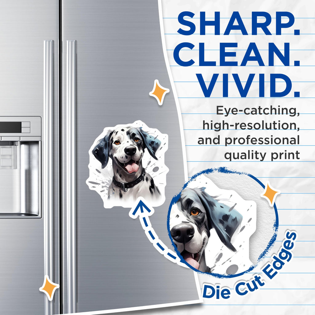 (2 Pack) Dalmatian Dog Magnets - Cute Puppy Lover Decor - Happy Pet Animal Fridge Magnet - Dog Mom Dad Present - 5 Inches On Longest Side - Thick Durable Magnet - Made in USA - MAG30681