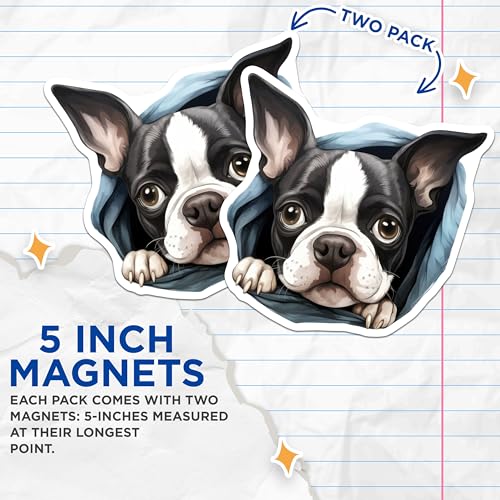 (2 Pack) Animal Lover Fridge Decor Magnet - Kitchen Accessories - 5" On Longest Side - Sticks to Smooth Flat Surfaces - Made in USA - MAG9884