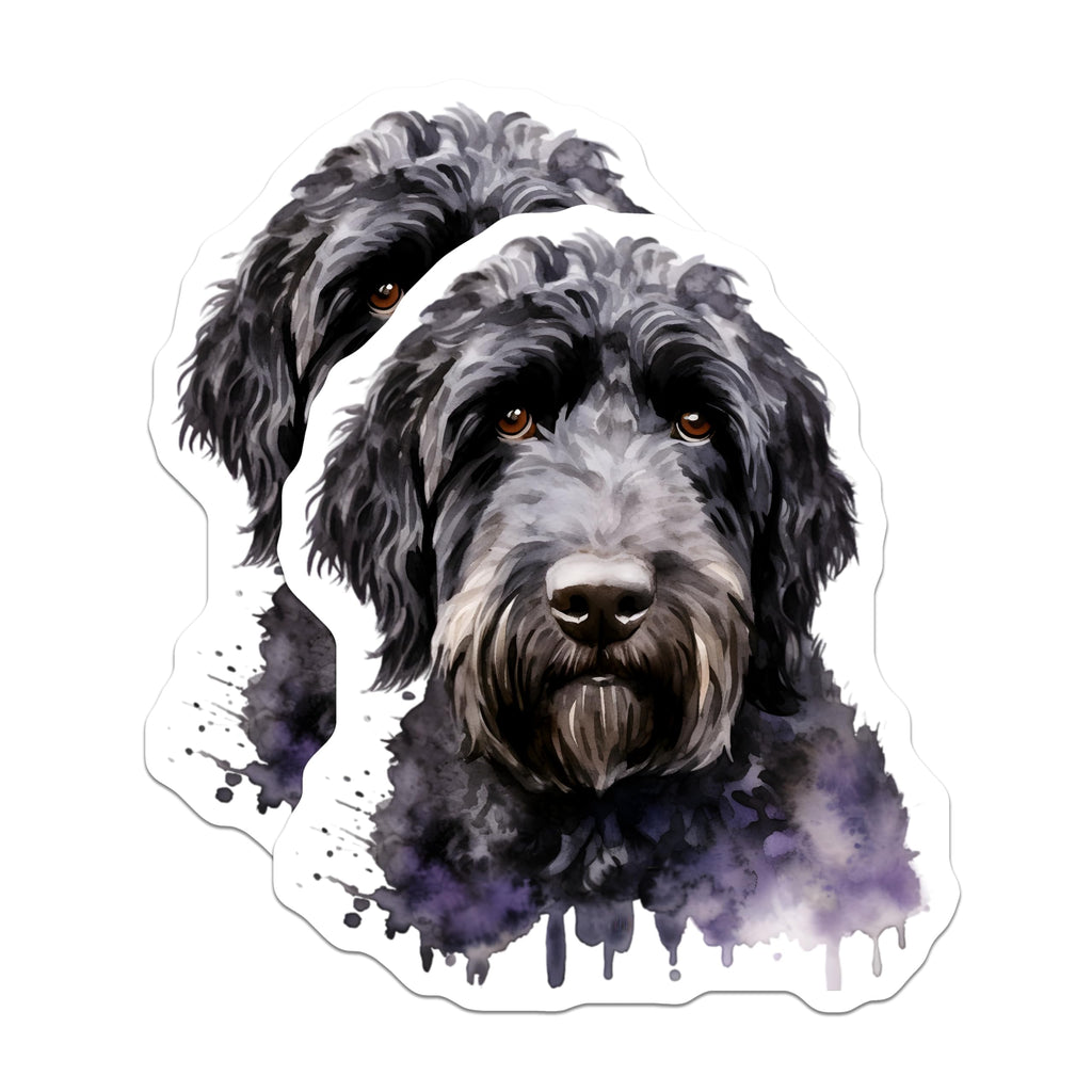 (2 Pack) Black Labradoodle Magnets - Watercolor Dog Art - Pet Animal Decor - 5 Inches On Longest Side - Thick Durable Magnet - Made in USA - MAG23882