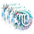 (3 Pack) Virgo Zodiac Sign Decals - Astrology Symbol - Watercolor Design Stickers- 3 Inches On Longest Side - Easy Peel & Apply - Made in USA - 3MCS5548