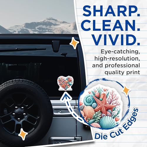 (2 Pack) Ocean Lover Stickers - 5" On Longest Side - Sticks to Smooth Flat Surfaces - Made in USA - BMCS9290 - BMCS9290