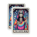 (2 Pack) The Hippie Mom Stickers - Skeleton Peace Sign Stickers - Psychedelic Mom Sticker Art - 5" On Longest Side - Sticks to Smooth Flat Surfaces - Made in USA - BMCS5434