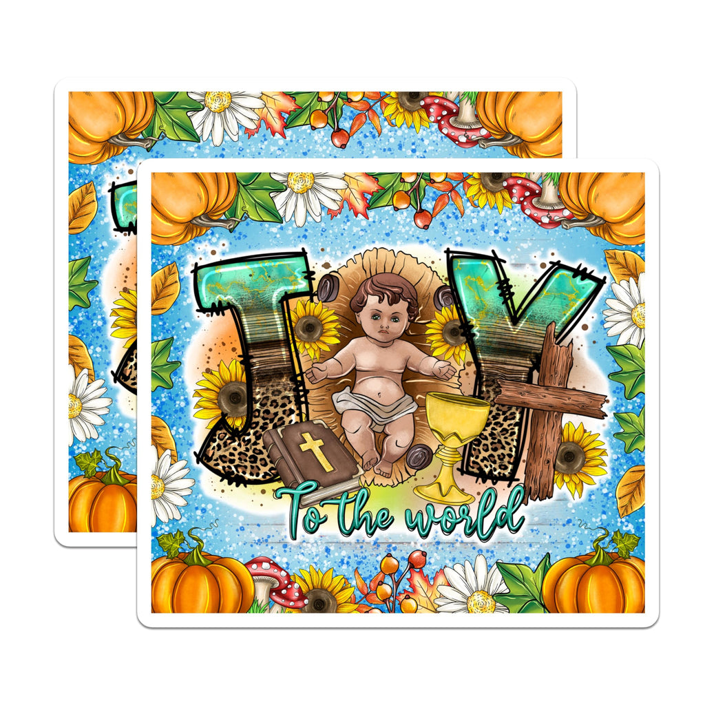 (2 Pack) Joy to The World Magnets - Baby Jesus Nativity Decor - Christian Holiday Fridge - Autumn Faith Kitchen - 5 Inches On Longest Side - Thick Durable Magnet - Made in USA - MAG25138