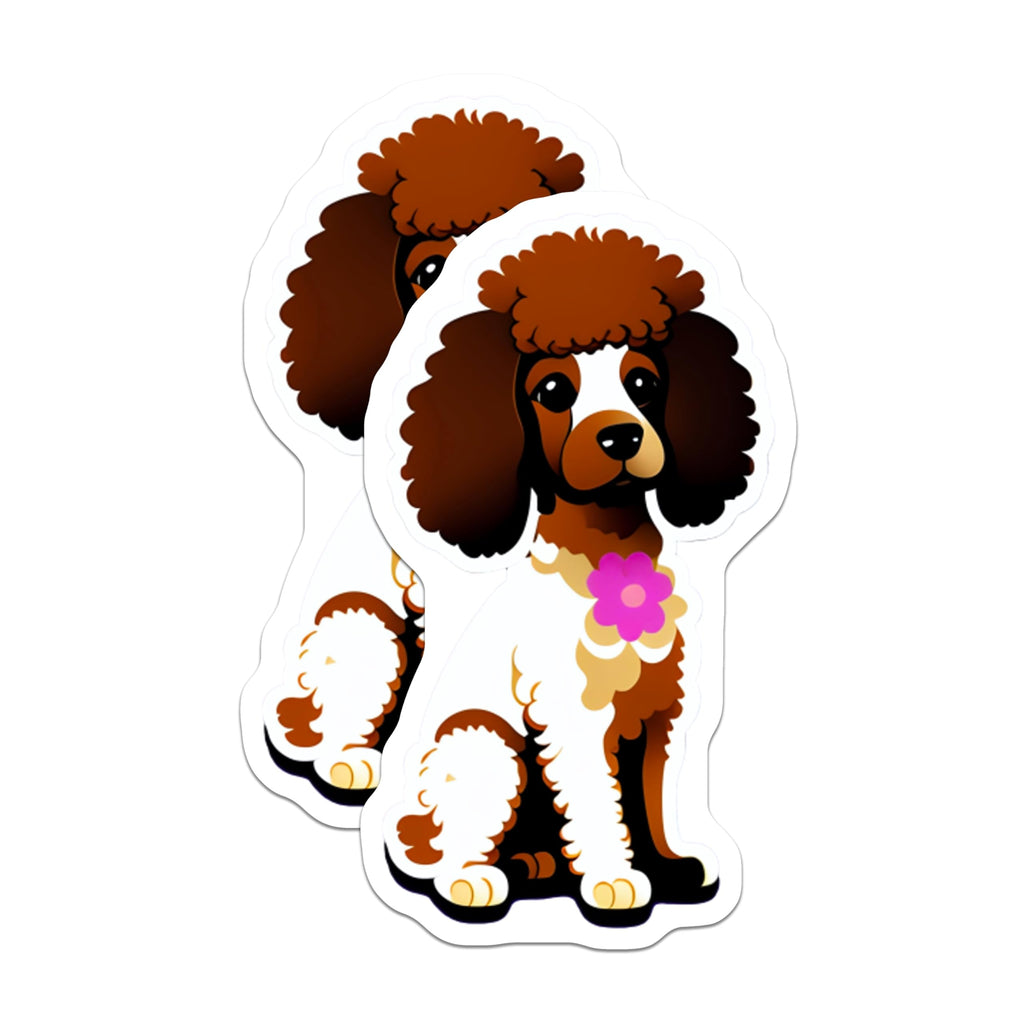 (2 Pack) Cartoon Poodle Dog Magnets - Sweet Puppy Pet Lover Accessory - Animal Art Kitchen Refrigerator Display Magnets - 5 Inches On Longest Side - Thick Durable Magnet - Made in USA - MAG22098
