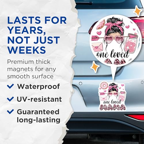 (2 Pack) One Loved Mama Magnets - 5" On Longest Side - for Cars, Fridges, Toolboxes - Made in USA - MAG7702