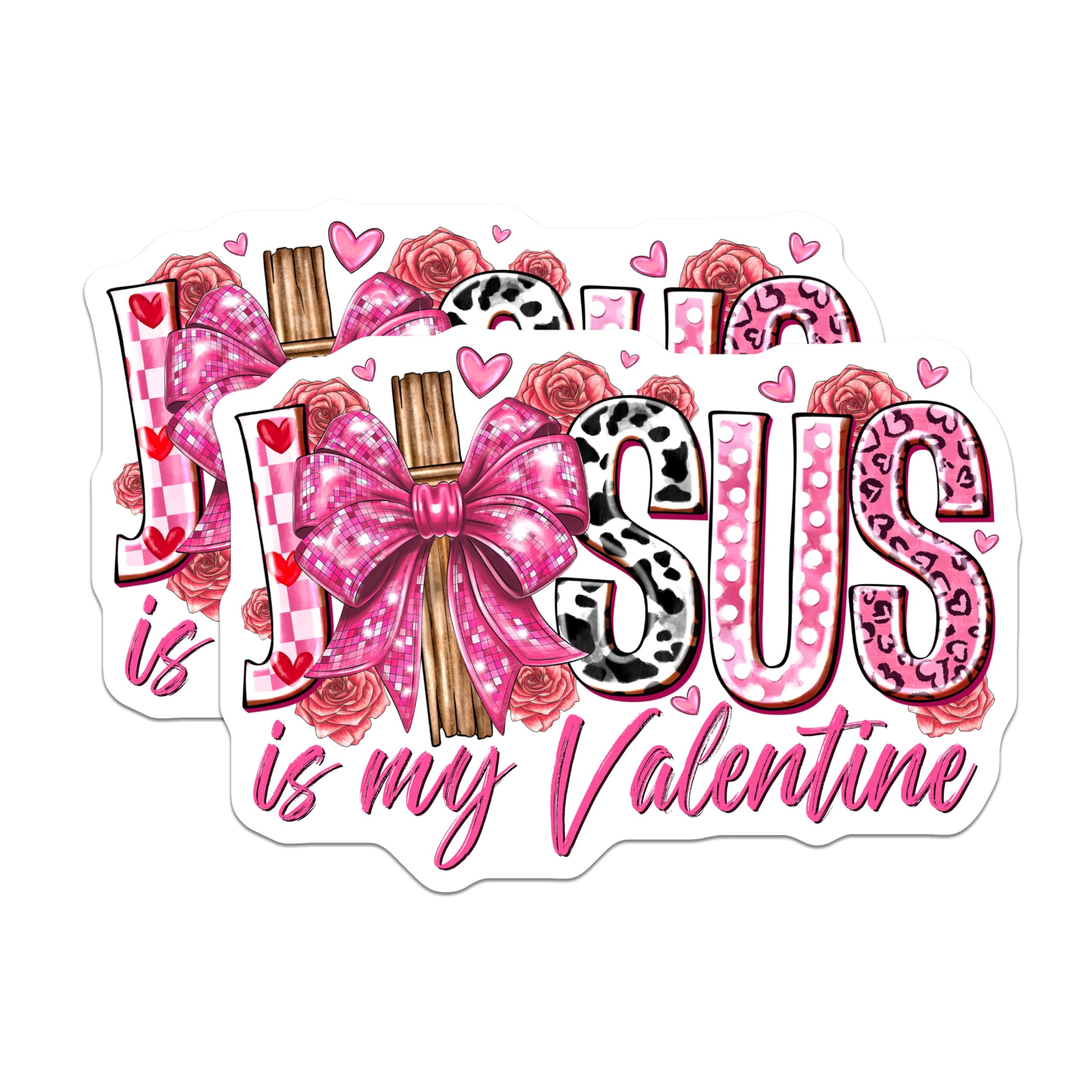 (2 Pack) Jesus Valentine Magnets - Christian Faith Decor - Religious Love Statement - 5 Inches On Longest Side - Thick Durable Magnet - Made in USA - MAG23623