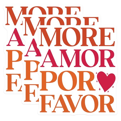 (3 Pack) More Amor Por Favor Decals - Spanish Love Quote - Laptop Decals - 3 Inches On Longest Side - Easy Peel & Apply - Made in USA - 3MCS1887