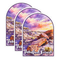 (3 Pack) Petrified Forest Decals - National Park Stickers - Watercolor Landscape Decals - 3 Inches On Longest Side - Easy Peel & Apply - Made in USA - 3MCS0421