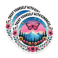(2 Pack) Treat Yourself with Kindness Magnets - Motivational Butterfly Magnets - Nature Landscape Magnets - 5" On Longest Side - for Cars, Refrigerators, Toolboxes, Lockers - Made in USA BMCS3222