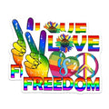 (2 Pack) Love is Freedom Magnets Magnets - Rainbow Pride - 5" On Longest Side - Made in USA - Sticks to Refrigerators & Metal Surfaces - MAG9194