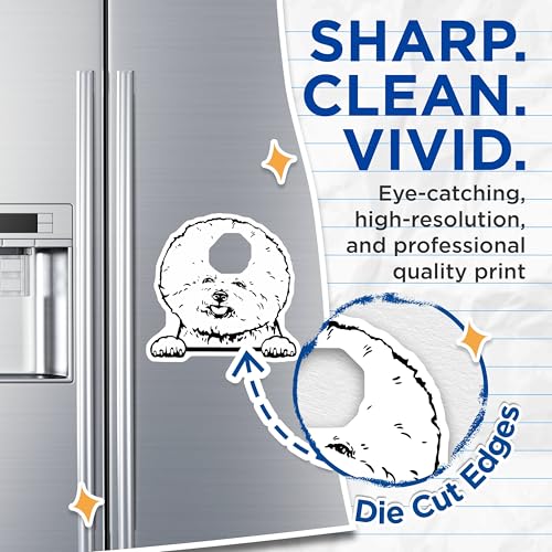 (2 Pack) Cute Dog Face Magnets - Pet Lover - Refrigerator Magnets - Animal Art - Office Magnets - Dog Design - 5" On Longest Side - for Cars, Fridges, Toolboxes - Made in USA - MAG4049