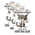 (3 Pack) Cat Coffee Decals - Funny Kitty Quote - Laptop Decal - Grumpy Cat Art - 3 Inches On Longest Side - Easy Peel & Apply - Made in USA - 3MCS6504