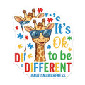 (2 Pack) Autism Awareness Magnets - It's Ok to be Different - Giraffe Puzzle Piece - Neurodiversity Support Decor - 5 Inches On Longest Side - Thick Durable Magnet - Made in USA - MAG38918