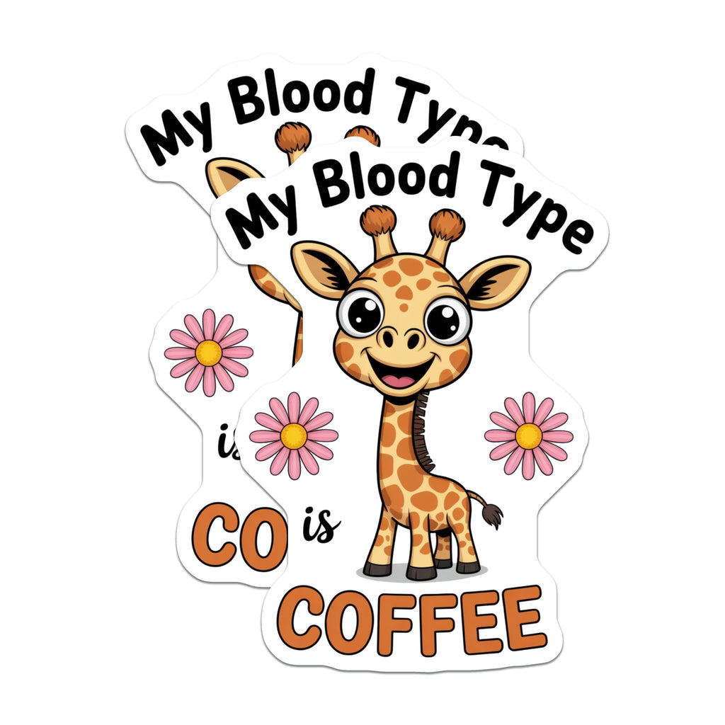 (2 Pack) Coffee Lover Magnets - Cute Giraffe Refrigerator Decor - Funny Caffeine Enthusiast Art - 5 Inches On Longest Side - Thick Durable Magnet - Made in USA - MAG39134