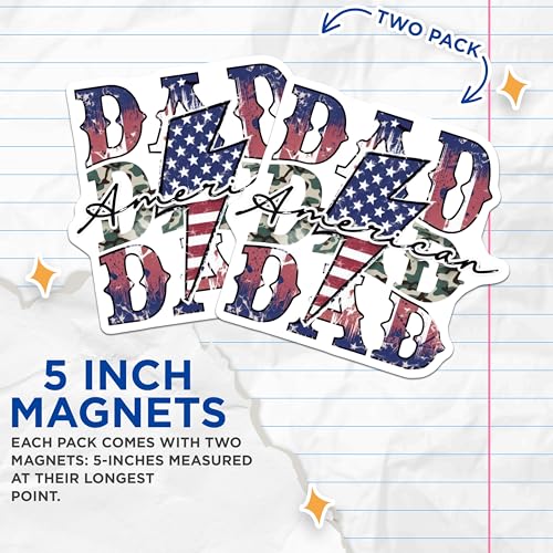 (2 Pack) Dad Fixer of All Things Magnets Magnets - American Dad - Dad Appreciation - 5" On Longest Side - Made in USA - Sticks to Refrigerators & Metal Surfaces - MAG8505