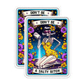 (2 Pack) Sassy Skeleton Magnets - Funny Salty Bitch Art - Retro Rockabilly Style Decor - Vibrant Kitchen Statement - 5 Inches On Longest Side - Thick Durable Magnet - Made in USA - MAG26316