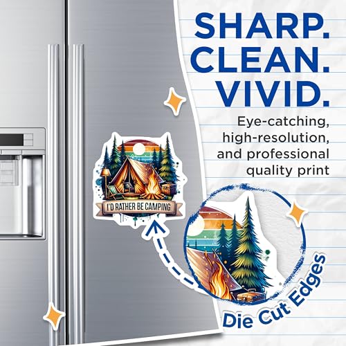 (2 Pack) Camping Adventure Magnets - Outdoor Camping - I'd Rather Be Camping - for Camping Enthusiasts - 5" On Longest Side - for Cars, Fridges, Toolboxes - Made in USA - MAG6667