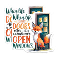 (2 Pack) Inspirational Fox Stickers - Motivational Animal Decal - Positive Quote Sticker for Notebook - 5" On Longest Side - Sticks to Smooth Flat Surfaces - Made in USA - BMCS8756