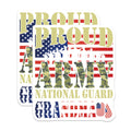 Bliss Monkey Co. (2 Pack) Proud Grandma Army National Guard Stickers - USA Military Family Stickers - 5" On Longest Side - Sticks to Smooth Flat Surfaces - Made in USA