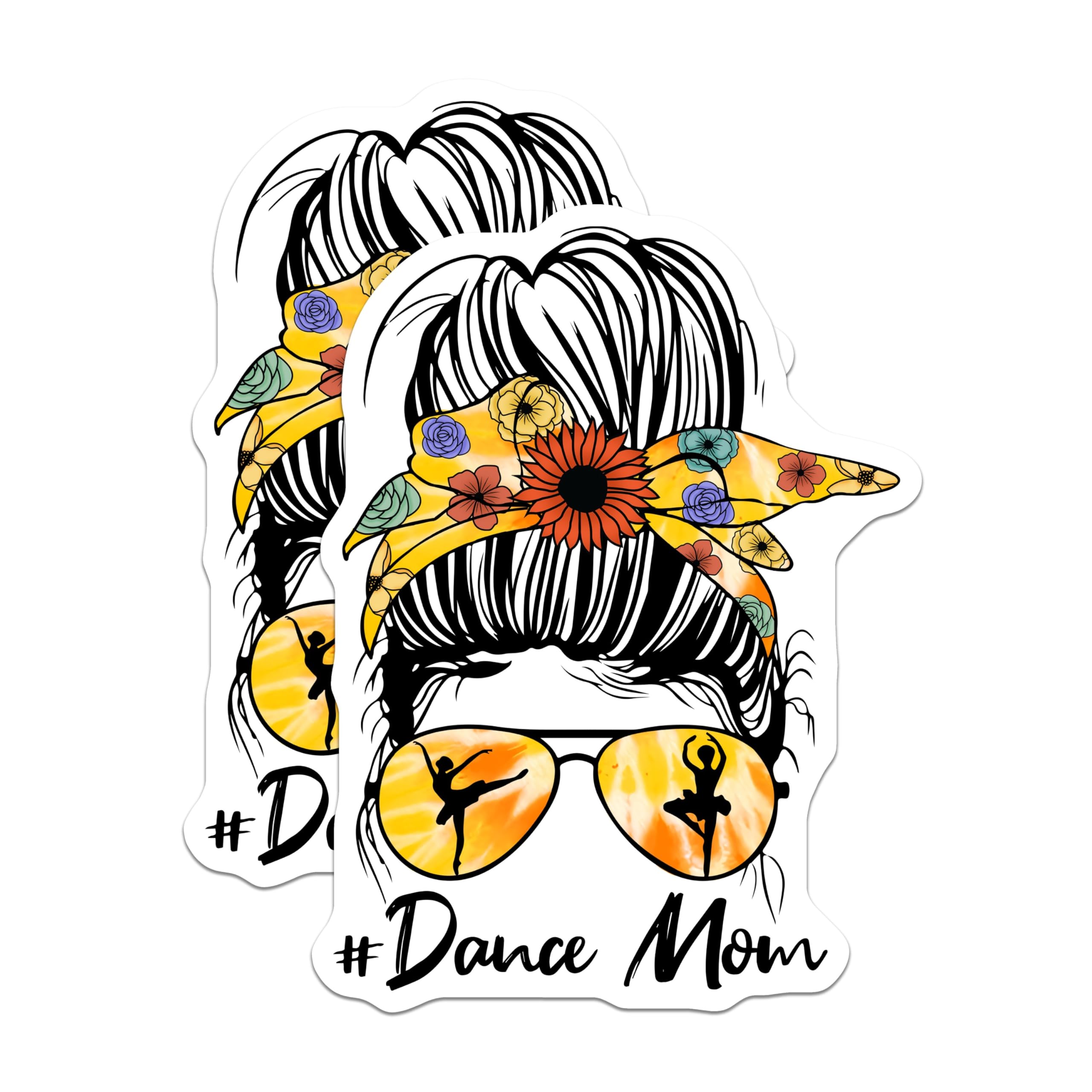 (2 Pack) Dance Mom Magnets - Ballet Dancer Car Decal - Hooked on Dance Refrigerator Magnet - 5" On Longest Side - for Cars, Fridges, Toolboxes - Made in USA - MAG4203