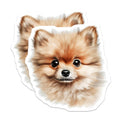 (2 Pack) Pomeranian Dog Magnets - Fluffy Puppy Art - Pet Owner Fridge Magnets - 5 Inches On Longest Side - Thick Durable Magnet - Made in USA - MAG26718