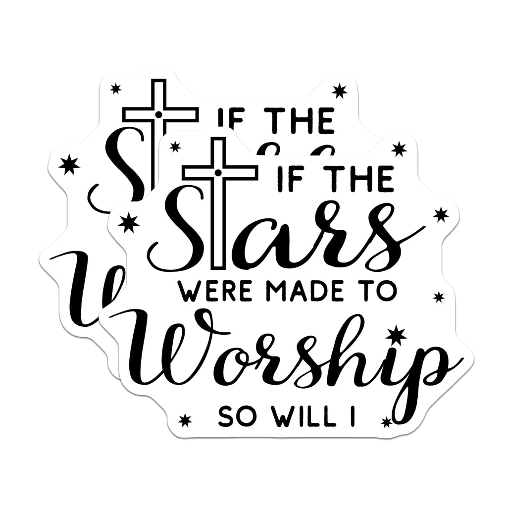 (2 Pack) Worship Magnets - Stars and Cross - Christian Fridge Decor - 5" On Longest Side - Premium Magnet - for Cars, Refrigerators, Toolboxes, Lockers - Made in USA - MAG16560