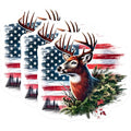(3 Pack) American Flag Deer Decals - Patriotic Wildlife Stickers - Camouflage Laptop Decal - 3 Inches On Longest Side - Easy Peel & Apply - Made in USA - 3MCS8593