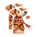 (2 Pack) Cute Dog Magnets - Watercolor Pet Lover Magnets - Cozy Scarf Animal Art for Fridge - 5 Inches On Longest Side - Thick Durable Magnet - Made in USA - MAG27245