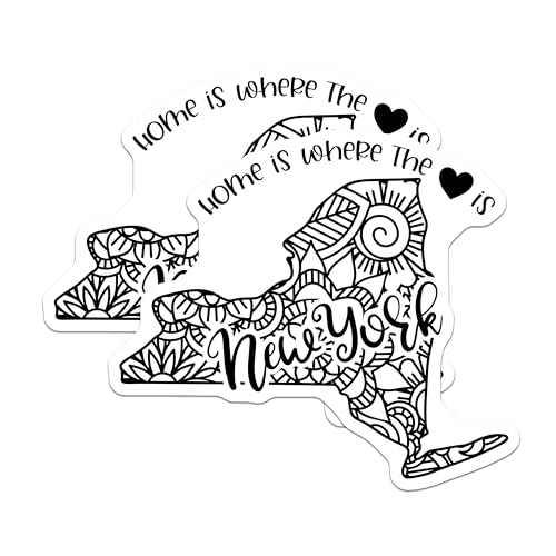 (2 Pack) New York Home Magnets Magnets - State Pride Decor - Inspirational Quote - 5" On Longest Side - Made in USA - Sticks to Refrigerators & Metal Surfaces - MAG9082