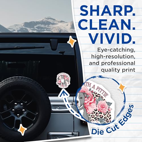 (2 Pack) Life is Better with A Pittie Stickers - I Love My Pittie - Cute Dog Lovers Decal - 5" On Longest Side - Sticks to Smooth Flat Surfaces - Made in USA - BMCS7188