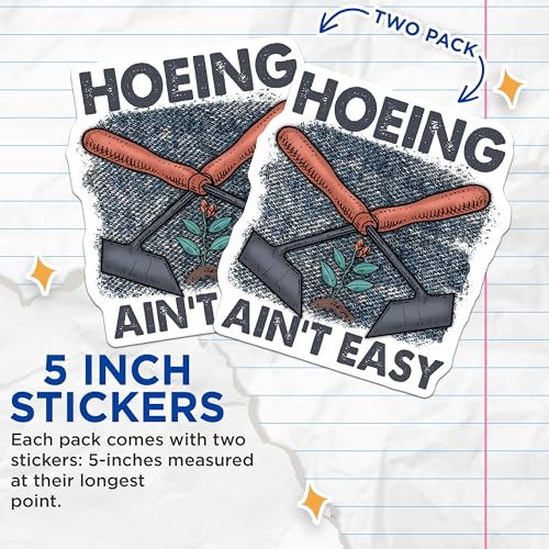 (2 Pack) Gardening Puns Stickers - Funny Gardening Quotes - Garden Humor Stickers - 5" On Longest Side - Sticks to Smooth Flat Surfaces - Made in USA - BMCS4171