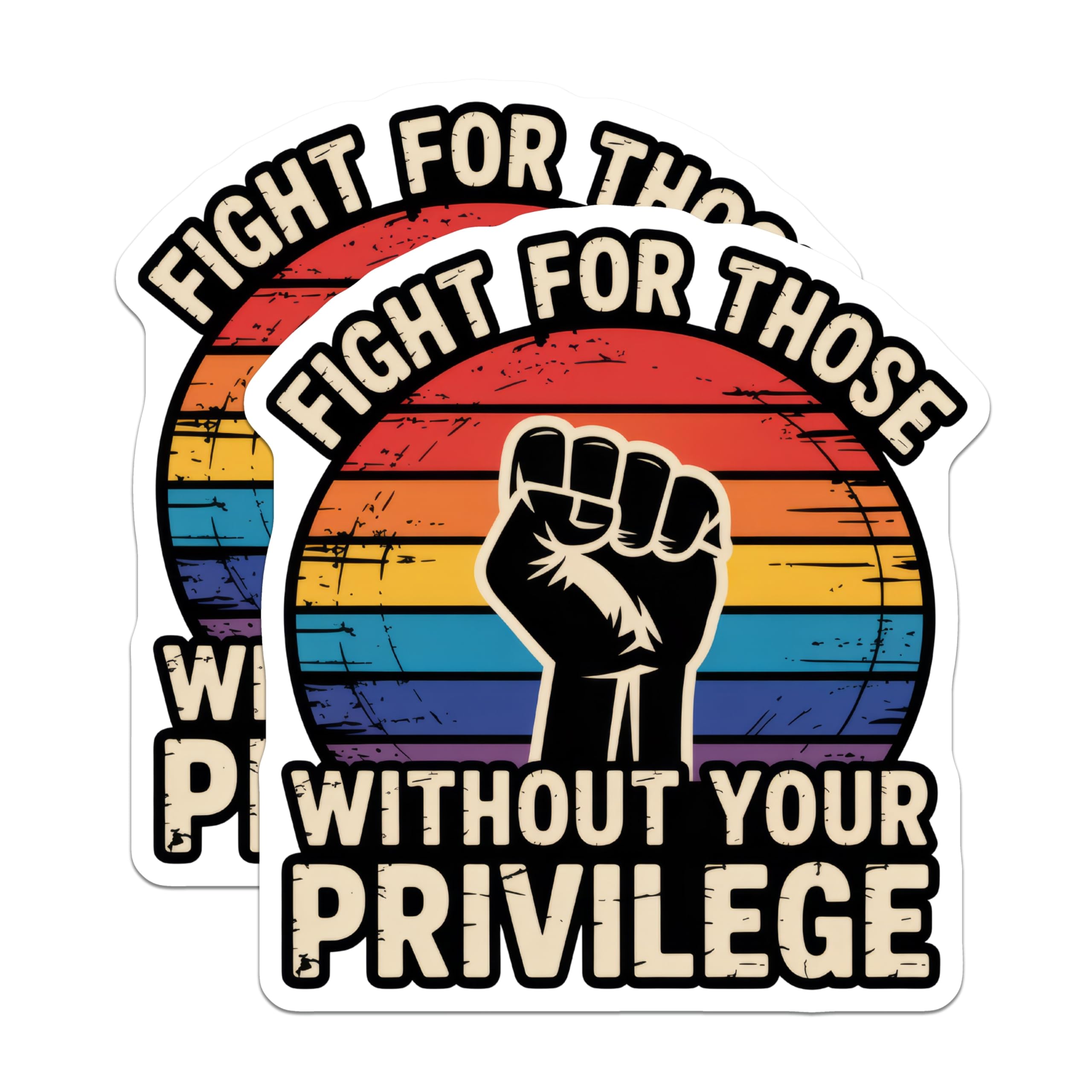 (2 Pack) Fight for Others Magnets - Raised Fist - Social Justice Decor - 5" On Longest Side - Premium Magnet - for Cars, Refrigerators, Toolboxes, Lockers - Made in USA - MAG16112