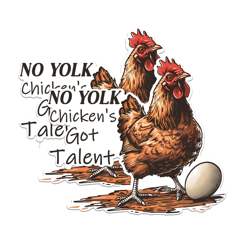 (2 Pack) No Yolk Chicken Talent Magnets - Funny Farm Magnets - Egg Lover Decor- 5" On Longest Side - for Fridges, Toolboxes, Cars - Made in USA - MAG2609