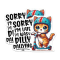 (2 Pack) Dilly Dally Cat Magnets - Scooter Riding Kitten - Funny Kitty Excuse Fridge Decor - 5" On Longest Side - Premium Magnet - for Cars, Refrigerators, Toolboxes, Lockers - Made in USA - MAG15525