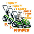 (3 Pack) Funny Skeleton Decals - Mowing Lawn - Lawn Mower Stickers - 3 Inches On Longest Side - Easy Peel & Apply - Made in USA - 3MCS8523