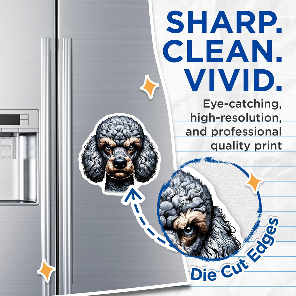 (2 Pack) Poodle Dog Magnets - Cute Dog Art - Refrigerator Magnets - Dog Lover Decorations - 5" On Longest Side - Premium Magnet - for Cars, Refrigerators, Toolboxes, Lockers - Made in USA - MAG15604