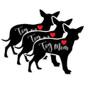 (3 Pack) Toy Mom Decals - Chihuahua Decal - Dog Lover Sticker - 3 Inches On Longest Side - Easy Peel & Apply - Made in USA - 3MCS1411